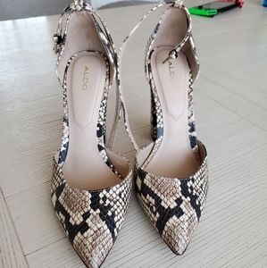 Snake skin ALDO strapped heels
